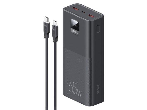 پاوربانک شارژ سریع 65 وات 30000 یوسامز USAMS-AT 30000mAh Powerbank mit Kabel US-CD185